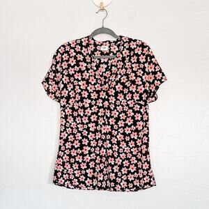 CAbi 5347 Harmony Black Floral Blouse Small